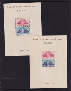 France - Free French Forces, WW II - Levant - two souvenir sheets, cat. $ 80.00