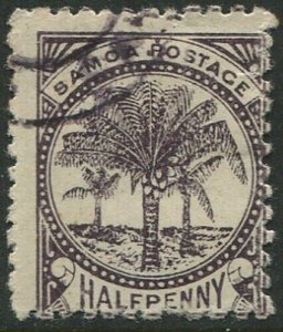 Samoa 1895 SG57a ½d deep purple-brown Palm Tree FU