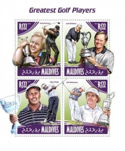 Maldives - 2014 Greatest Golfers - 4 Stamp Sheet - 13E-181