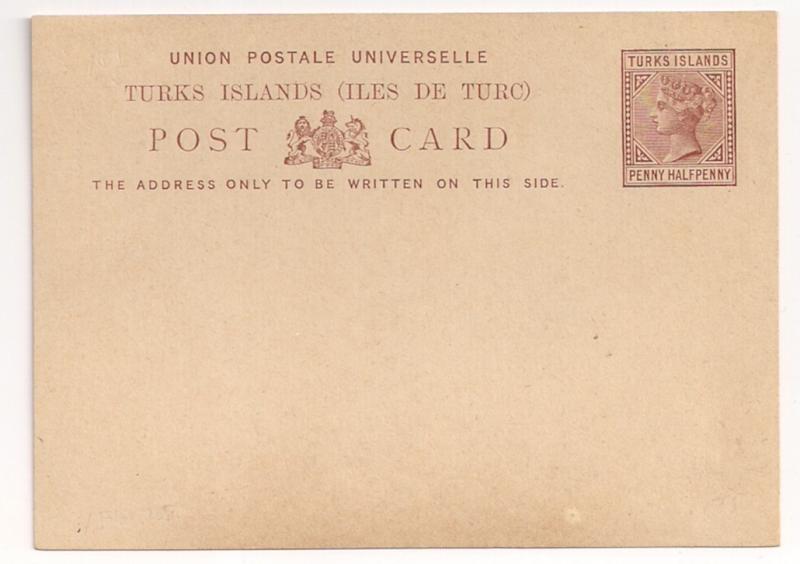 Turks Island QV postal card Mint UPU card