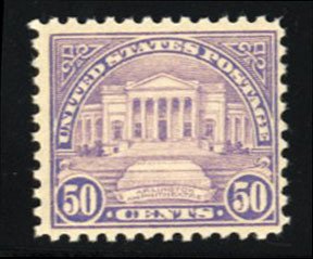 United States, 1910-30 #570 Cat$70, 1922 50c lilac, never hinged