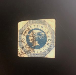 Victoria 1854 Stamp, 1 Schilling Scott# 18b