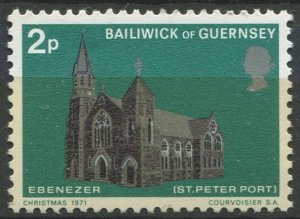 Guernsey  Sc#60 MNH, 2p multi, Christmas 1971: Historic Churches of Guernsey ...