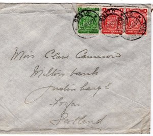 RHODESIA BSACo Arms Cover GWELO CDSs 1907 GB Scotland Forfar {Cameron}MA1264 