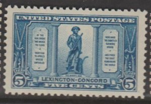 U.S. Scott Scott #619 Minuteman - Lexington-Concord Stamp - Mint Single