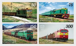 2024 Krygyzstan KEP Locomotives (4) (Scott NA} MNH