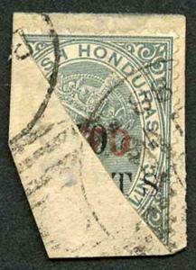 British Honduras SG35a TWO on 50c on 1/- Grey Bisected on piece