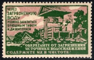 Vintage Russia Poster Stamp You Can Get Infected With Typhus And Dysentery