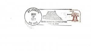 US EVENT PICTORIAL POSTMARK COVER BLACK SNAKE HILLS POST OFFICE ST. JOSEPH  1977