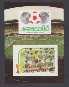 ST. VINCENT 1986 FIFA WORLD CUP OF FOOTBALL SOCCER MEXICO '86 MIN/SHT MN...