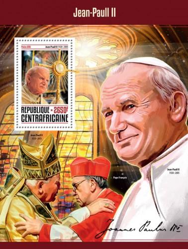 CENTRAFRICAINE 2016 SHEET POPES JOHN PAUL RELIGION