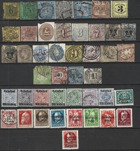 COLLECTION LOT 15995 GERMAN STATES 44 AC STAMPS 1853+ 4 UPPER ROWS FAULTY