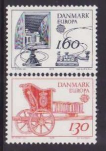 Denmark-Sc#651-2- id8-unused NH set-Europa-Mail cart-1979-