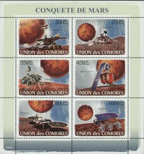 The conquest of Mars Stamp Spirit Mars Polar Viking S/S MNH #1946-1951