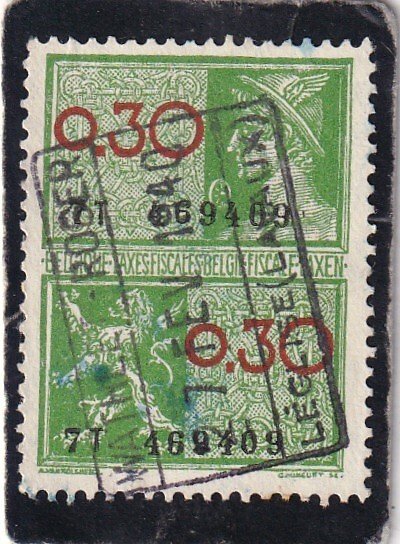 Belgium   Tax stamp used