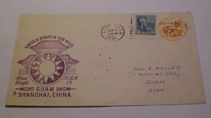 US GUAM B/S SHANGHAI TO GUAM 1947 FLIGHT COVER CACHETED