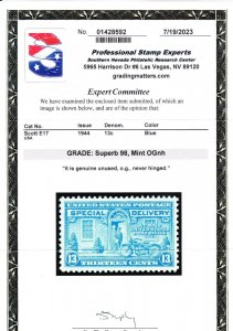 MOstamps- US #E17 Mint OG NH Grade 98 with PSE Cert - Lot # MO-4377 SMQ $125