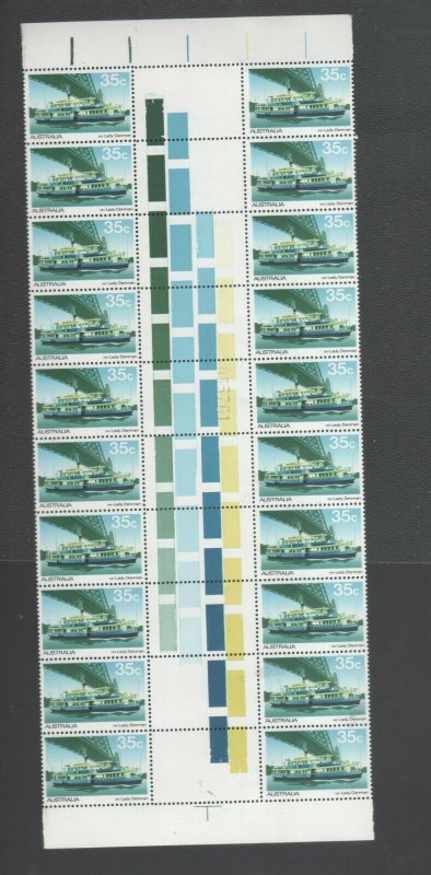 Australian Stamps Mint 1979 35c Denman Gutter Block 20 Sheet # Murray River MUH 