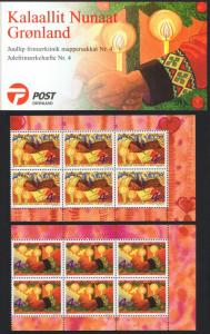 Greenland Christmas 2v Booklet of 2 Panes 1999 MNH SC#355-356 SG#360-361