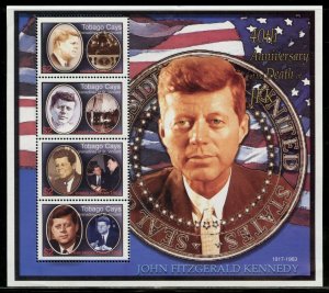 TOBAGO CAYS  40th MEMORIAL ANNIVERSARY OF JOHN F. KENNEDY SHEET  MINT NH