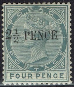 TOBAGO 1891 QV 2½ PENCE ON 4D