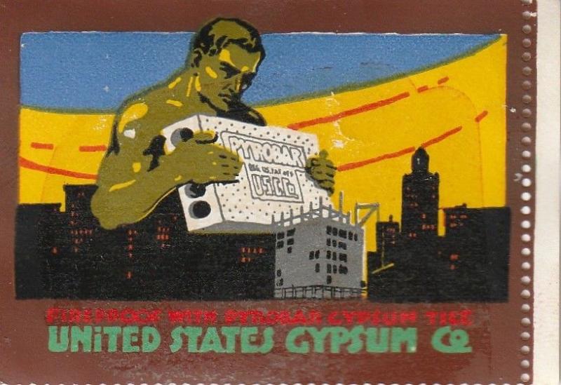 Great United States Gypsum Co, Chicago Large Poster Stamp. 1930's. 70x50mm