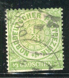 GERMANY; NORTHERN STATES 1860s classic early issue used 1/3g. value