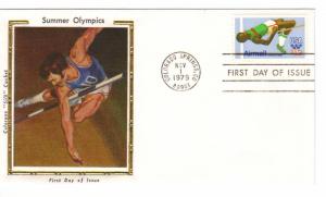 US C97 31c Olympic High Jump Postal Card FDC Colorano Silk Cachet ECV $12.50