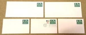 U579 2.7c U.S. Postage Envelopes qty 5