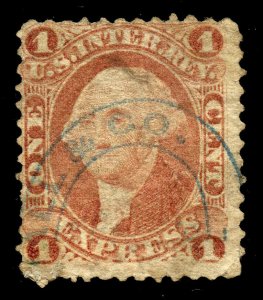 B508 U.S. Revenue Scott R1c 1c Express, short transfer plate position 156 CV=$85