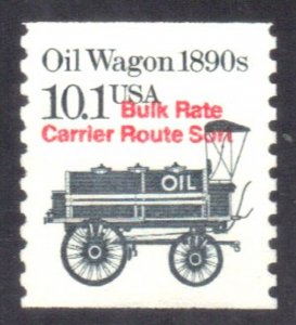 USA SCOTT #2130A NO GUM  10.1c BULK RATE  1985 OIL WAGON