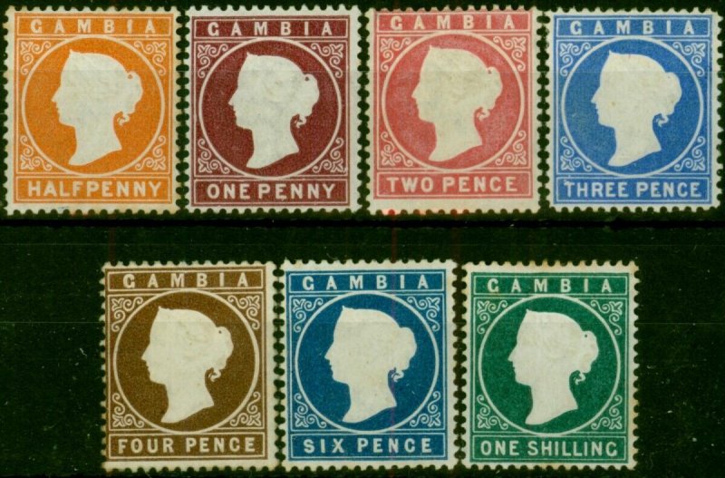 Gambia 1880 Set of 7 SG10b-20b Good to Fine MM CV £800