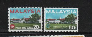 MALAYSIA #35-36  1966  PENANG FREE SCHOOL    MINT  VF NH  O.G
