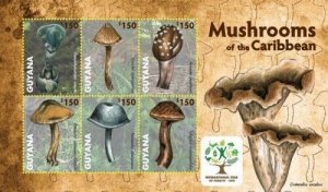 Guyana 2012 - Mushrooms Of The Caribbean - Sheet Of 6 Stamps - Scott #4088 - MNH