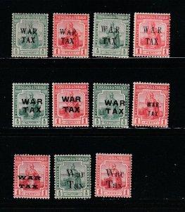 Trinidad and Tobago MR1-MR7, MR10-MR13 MH Overprints