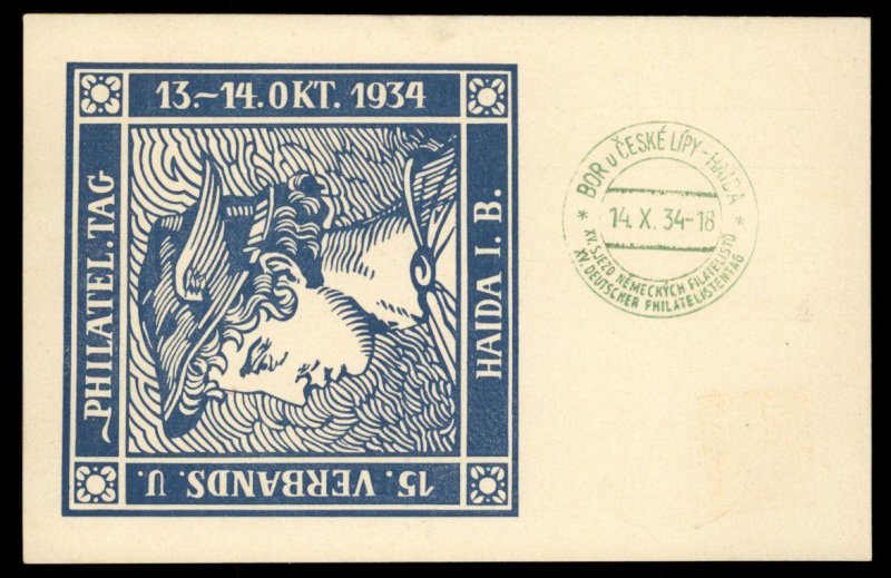 Czechoslovakia 1934 HAIDA Sudetenland Stamp Show German Cover Advertising G99196