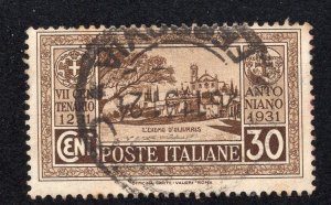 Italy 1931 30c brown St. Anthony, Scott 260 used, value = $2.40