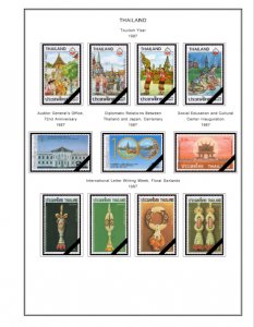 COLOR PRINTED THAILAND 1971-1999 STAMP ALBUM PAGES (245 illustrated pages)