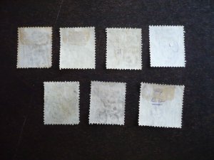 Stamps - Hong Kong - Scott# 8,10b,13,15,18-20 - Used Part Set of 7 Stamps