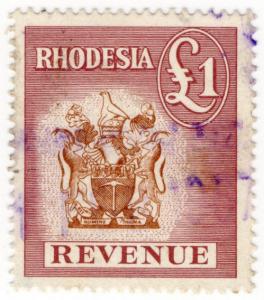 (I.B) Rhodesia Revenue : Duty Stamp £1