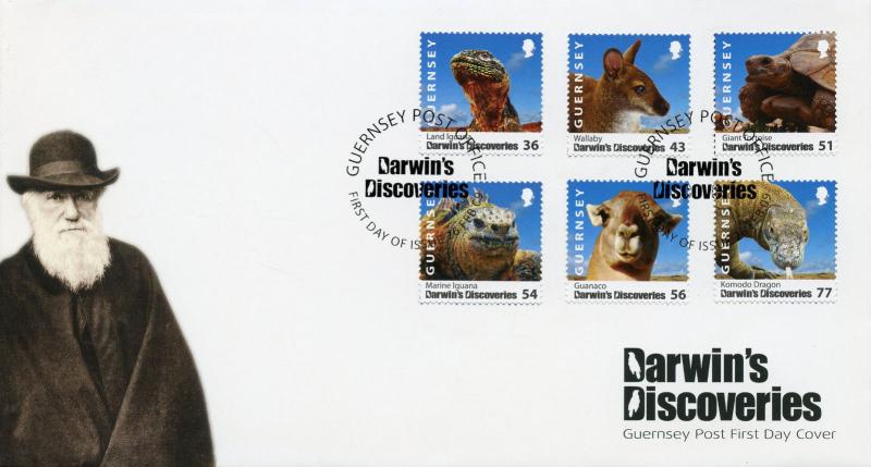 Guernsey 2009 FDC Darwin Discoveries 6v Set Cover Reptiles Wild Animals Stamps 