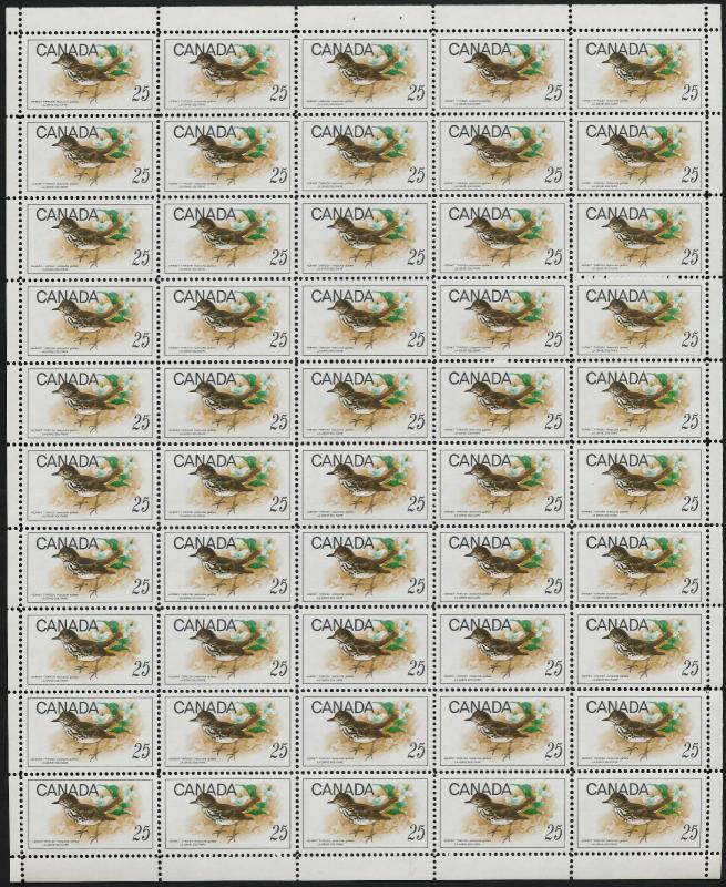 Canada 498 Sheet MNH Hermit Thrush, Bird (field stock)