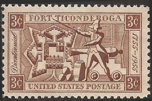 # 1071 MINT NEVER HINGED FORT TICONDEROGA