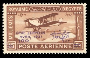 Egypt #C4, 1931 100m Zeppelin, never hinged