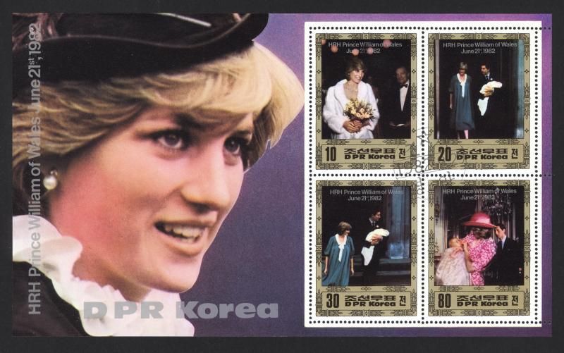 Korea, Dem. People's Republic Sc#2235 FD CXL Pane/4 1982 Birth of Prince William