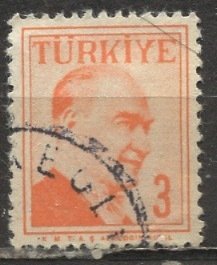 Turkey 1957: Sc. # 1267; Used Single Stamp