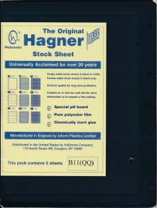 25 HAGNER 1 Pocket BLACK STOCK SHEETS - 5 Packages of 5 - DOUBLE-Sided  B11