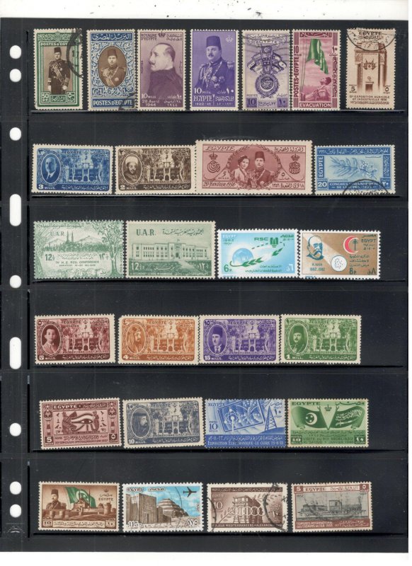 EGYPT COLLECTION ON STOCK SHEET MINT/USED