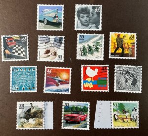 USA USED #3187-8  1950s-60s Millenniums - 13 dif. *1998* almost sold out
