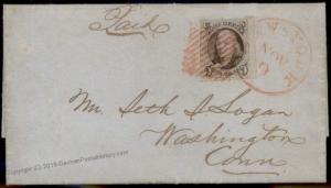 USA Sc1 Cover 5c Franklin New York to Washington CN Cover 4 Margin 84154